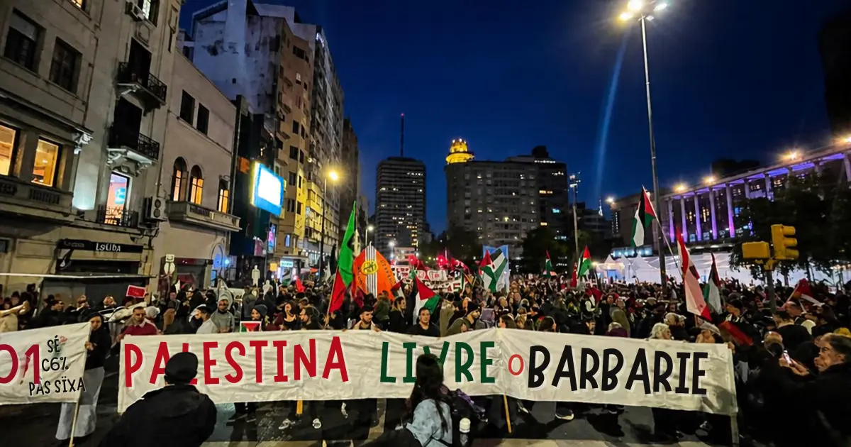 Ahmad Al-Sweis en la marcha por Palestina: «El pueblo uruguayo se presenta como un pueblo solidario»